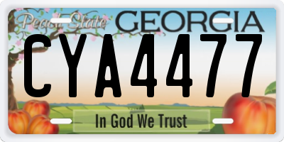 GA license plate CYA4477