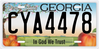 GA license plate CYA4478