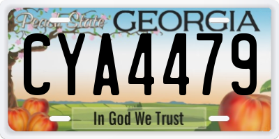GA license plate CYA4479