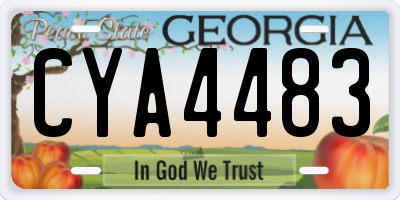 GA license plate CYA4483