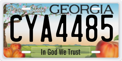 GA license plate CYA4485