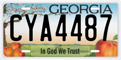 GA license plate CYA4487