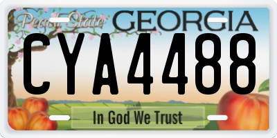 GA license plate CYA4488