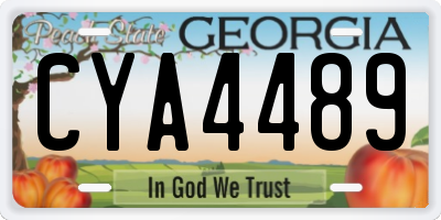 GA license plate CYA4489
