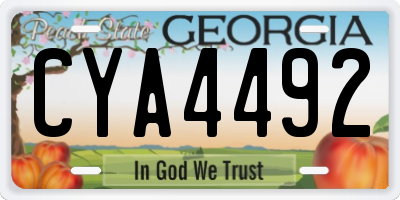 GA license plate CYA4492