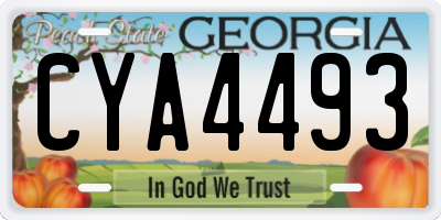GA license plate CYA4493