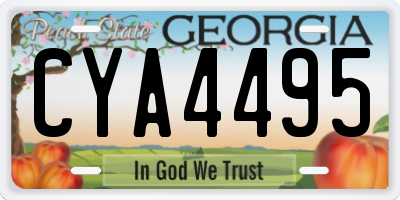 GA license plate CYA4495