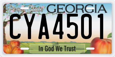 GA license plate CYA4501