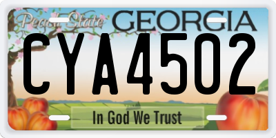 GA license plate CYA4502
