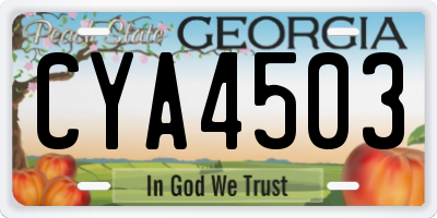 GA license plate CYA4503