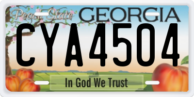 GA license plate CYA4504