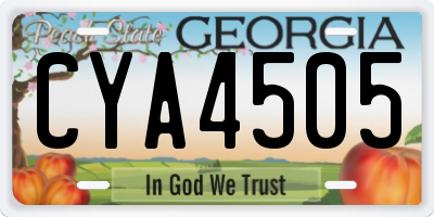 GA license plate CYA4505