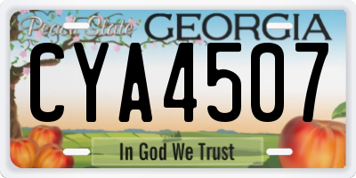GA license plate CYA4507