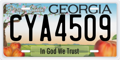 GA license plate CYA4509