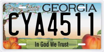 GA license plate CYA4511