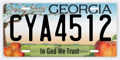 GA license plate CYA4512