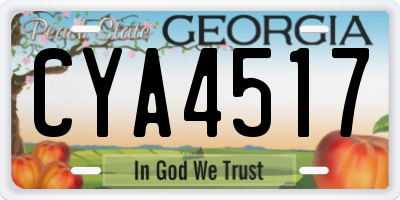 GA license plate CYA4517