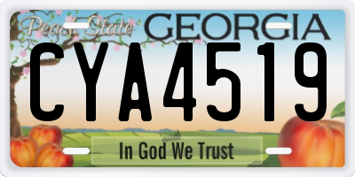 GA license plate CYA4519