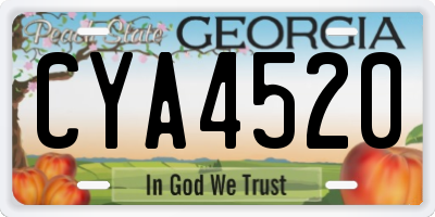 GA license plate CYA4520