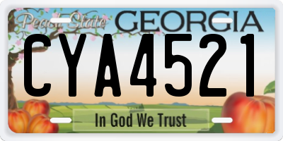 GA license plate CYA4521