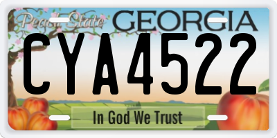 GA license plate CYA4522