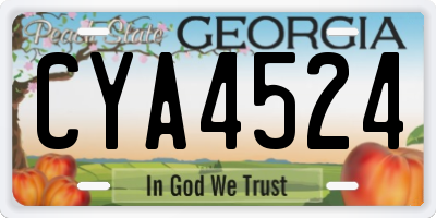 GA license plate CYA4524