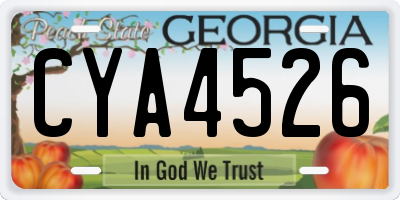 GA license plate CYA4526