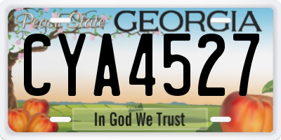 GA license plate CYA4527