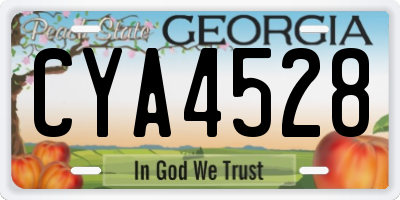 GA license plate CYA4528
