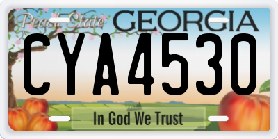 GA license plate CYA4530