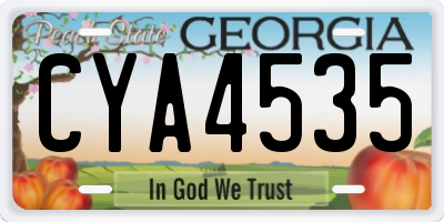 GA license plate CYA4535