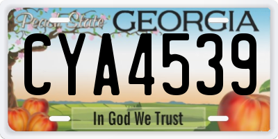 GA license plate CYA4539