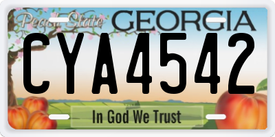 GA license plate CYA4542