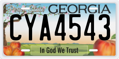 GA license plate CYA4543