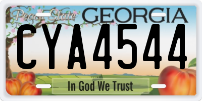 GA license plate CYA4544