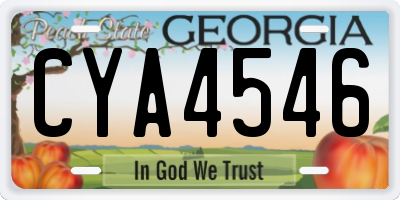 GA license plate CYA4546