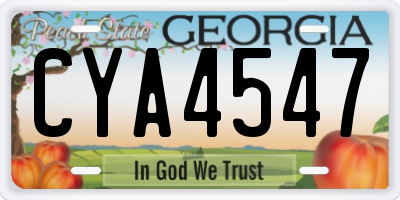 GA license plate CYA4547