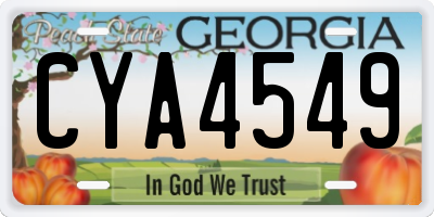 GA license plate CYA4549