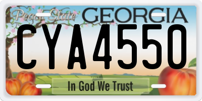 GA license plate CYA4550