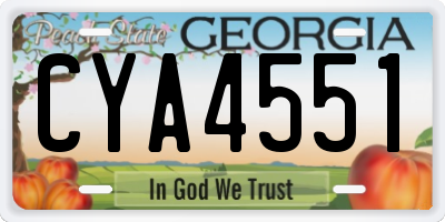 GA license plate CYA4551