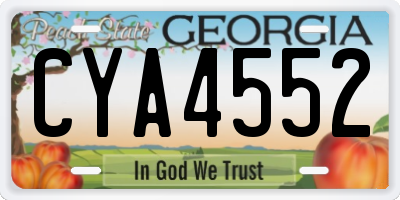 GA license plate CYA4552