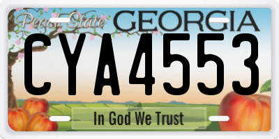 GA license plate CYA4553