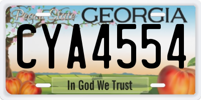 GA license plate CYA4554