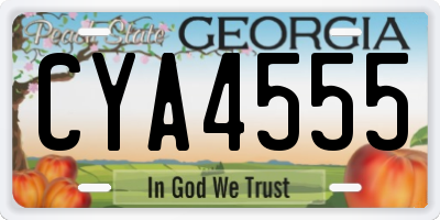 GA license plate CYA4555