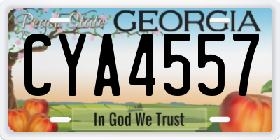 GA license plate CYA4557