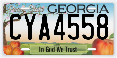 GA license plate CYA4558