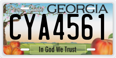 GA license plate CYA4561