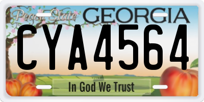 GA license plate CYA4564