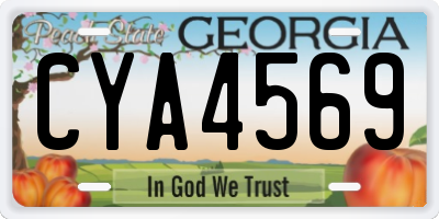 GA license plate CYA4569