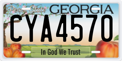 GA license plate CYA4570
